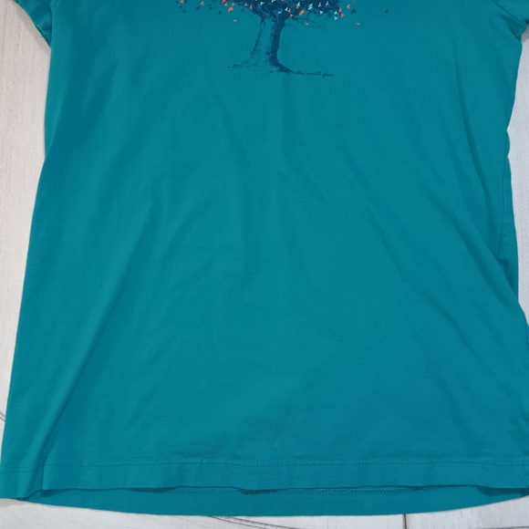 Women's Small The North Face Teal Short Sleeve Bird Tree Tee - Picture 3 of 11